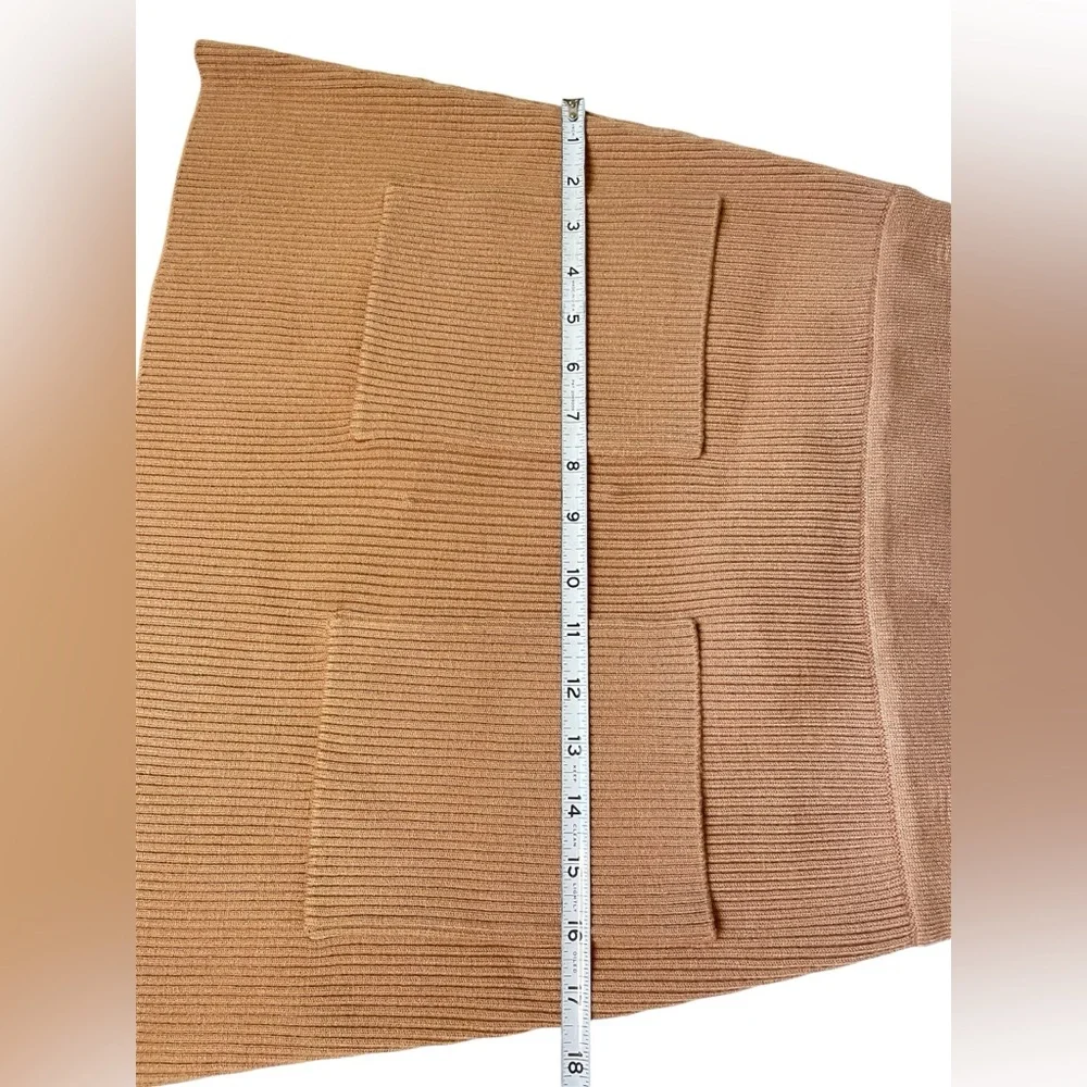 Zara tan Ribbed knit A line mini Skirts minimalist